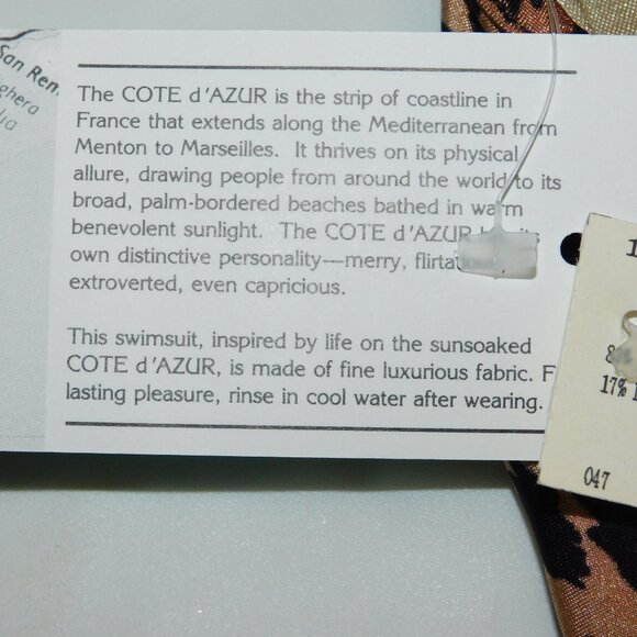 Cote D'Azur Leopard Print Body Suit Size 12 NWT Vintage Old Stock - Picture 9 of 13